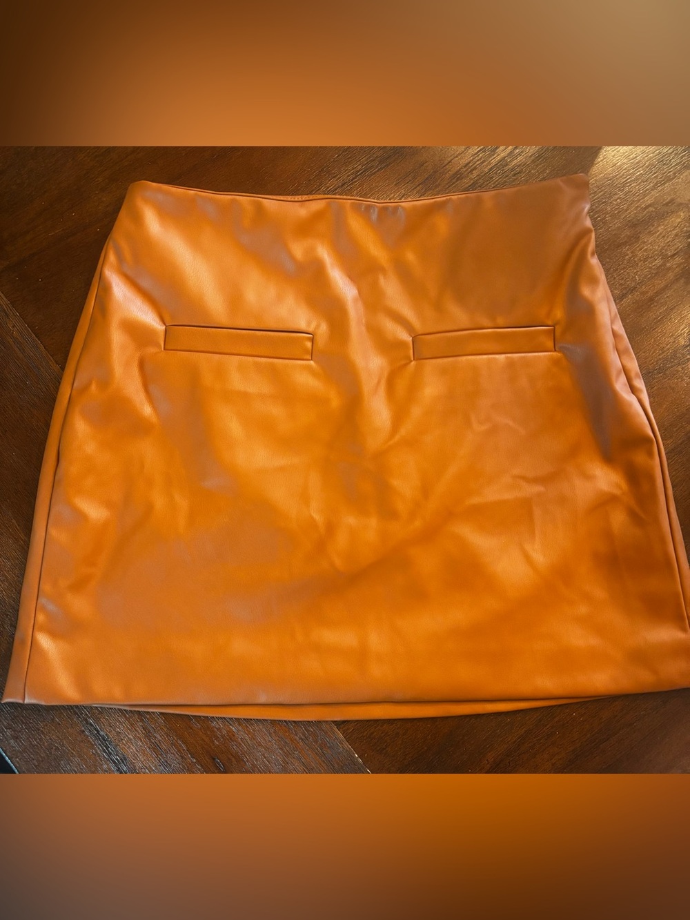a new day light brown Faux-Leather Mini Skirt